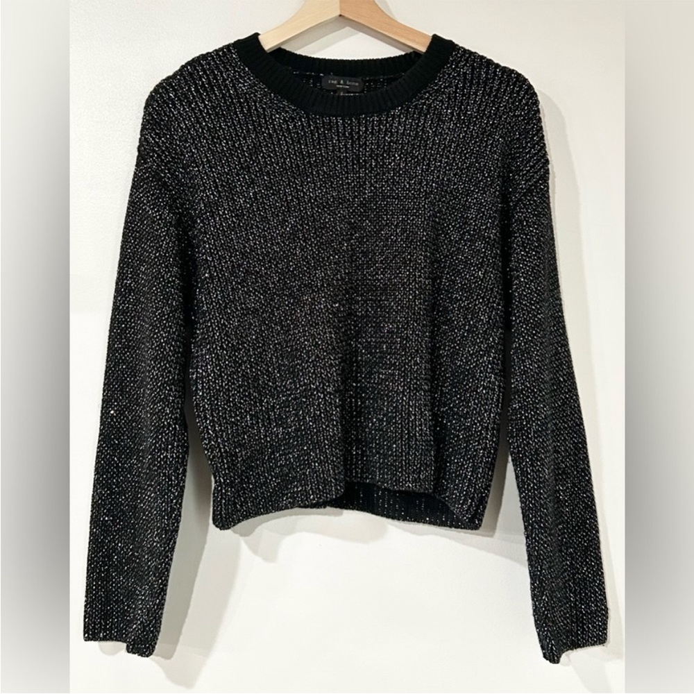 Rag & Bone Jubilee Wool Blend Crew Slim Fit Sweater in Black S